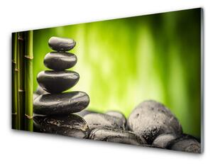 Obraz na skle Bambus kamene umenie 140x70 cm 2 Prívesky