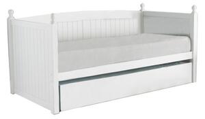 Biela posteľ s prístielkou GLAMIS 90 x 200 cm