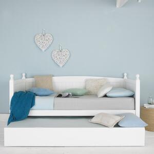 Biela posteľ s prístielkou GLAMIS 90 x 200 cm