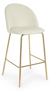 Barová stolička Carry - biela zamat