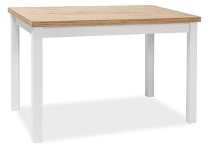 Biely jedálenský stôl s doskou v dekore dub lancelot ADAM 120x68