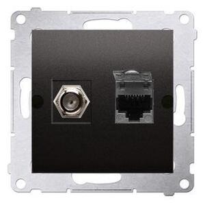 Zásuvka SAT "F" + RJ45 Simon 54 premium modul antracit