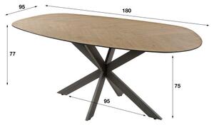 Jedálenský stôl 28-85 Ovál 180x95cm Teak dyha-Komfort-nábytok