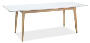 Biely matný jedálenský stôl CESAR 120(165)x68, rozkladací