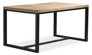 Čierny jedálenský stôl s dubovou doskou LORAS A 120x80