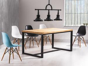 Čierny jedálenský stôl s doskou v dekore dub LORAS A 150x90