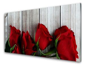 Sklenený obklad Do kuchyne Ruže kvety rastlina 125x50 cm