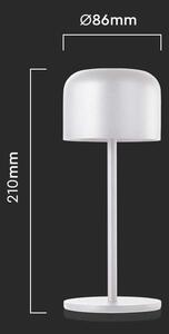 Biela LED stolná nabíjacia lampa 210mm 1,5W IP54