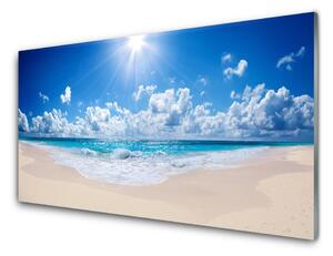 Skleneny obraz Pláž more slnko krajina 140x70 cm 2 Prívesky