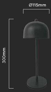 Čierna LED stolná nabíjacia lampa 300mm 3W