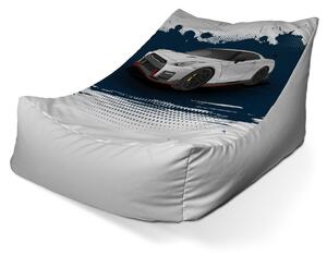 Sablio Sedací vak Lounge Nissan GTR 35 Modrý - 80 x 95 x 50 cm