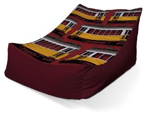 Sablio Sedací vak Lounge Lisabonské historické električky Červený Pattern - 80 x 95 x 50 cm