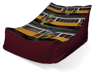 Sablio Sedací vak Lounge Lisabonské historické električky Zelený Pattern - 80 x 95 x 50 cm