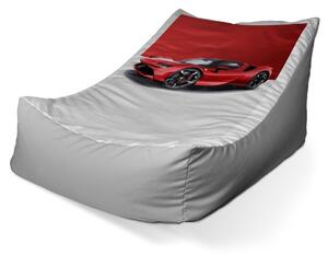 Sablio Sedací vak Lounge Ferrari na červeno-bielej - 80 x 95 x 50 cm