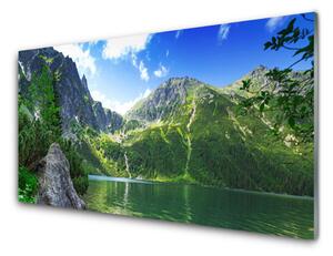 Skleneny obraz Hora jazero príroda 120x60 cm 4 Prívesky