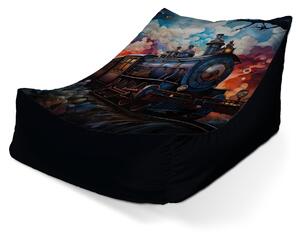 Sablio Sedací vak Lounge Parná lokomotíva v kúzelnej krajine - 80 x 95 x 50 cm