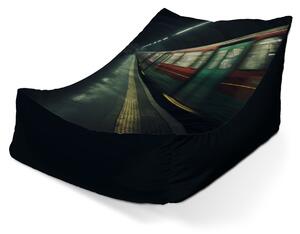 Sablio Sedací vak Lounge Metro na tmavej stanici - 80 x 95 x 50 cm