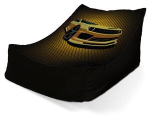 Sablio Sedací vak Lounge Chevrolet Camaro Žltá mriežka - 80 x 95 x 50 cm