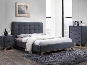 Sivá čalúnená posteľ MELISSA 160 x 200 cm
