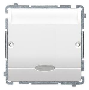 Hotelový kartový spínač s podsvietením modul 10A (2A) 250V biely