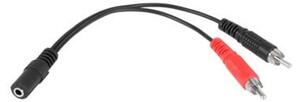 Kábel Jack 3,5mm zásuvka -2xRCA 20cm