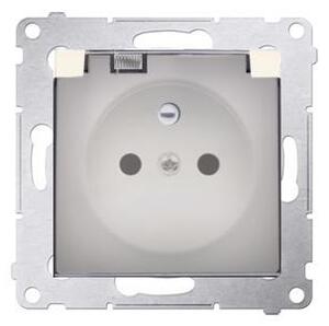 Zásuvka 250 V Simon 54 premium IP44 s clonkami modul béžová/transparentná