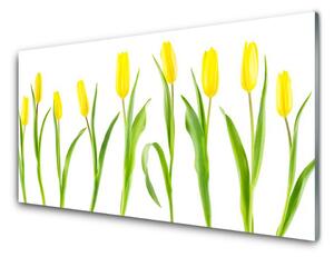 Skleneny obraz Žlté tulipány kvety 125x50cm