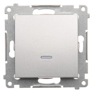 Vypínač Simon 54 premium č.1 LED podsv. modul strieborný