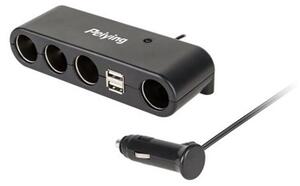 Autoadaptér napájací 4x zásuvka+USB+kábel