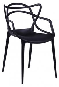 Čierna plastová stolička TOBY