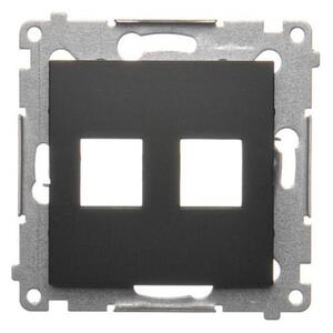 Kryt zásuvky 2x RJ45/RJ12 Simon 54 premium čierna matná