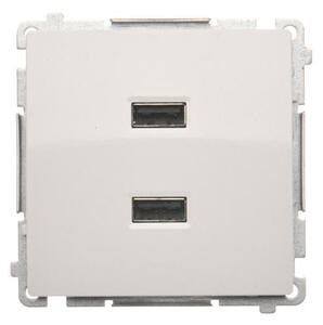 Zásuvka USB dvojitá Simon Basic modul biela