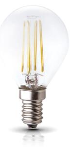 Žiarovka LED 4W, E14, 3000K, 230V, LED filament, globo