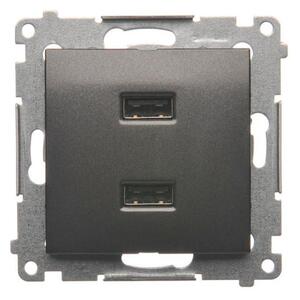 Zásuvka USB dvojitá Simon 54 premium modul antracit