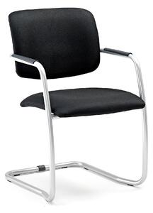 Konferenčná stolička SIMCOE , stohovateľná, čierna / šedá