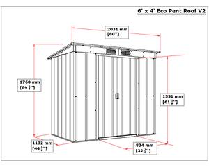 Pent Roof Eco Záhradný domček 2,5 m² + podlahové profily, antracit DURAMAX 50023