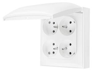 Zásuvka IP44 250 V Simon Aquaclick štvornásobná biela