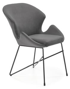 Sivá zamatová stolička KAND 458
