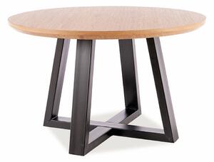 Dubový jedálenský stôl s čiernymi nohami CONO II 120x120