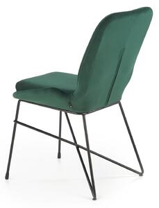 Tmavozelená zamatová stolička LASE 454
