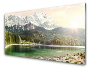 Skleneny obraz Hory les jazero príroda 120x60 cm 4 Prívesky