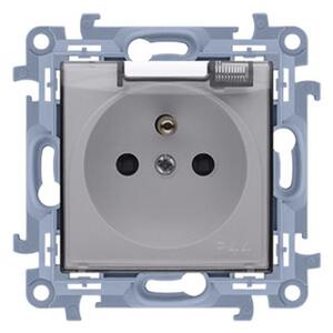 Zásuvka 250 V Simon 10 IP44 s clonkami modul biela/transparentná