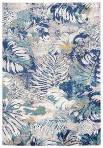 Moderný kusový koberec DENVER Tropical - sivý/modrý - 180x250 cm
