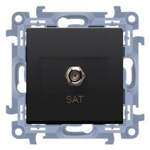 Zásuvka 1 x SAT "F" Simon 10 modul čierna matná