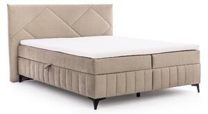 Posteľ Boxspring Wasil 180x200 s úložným priestorom - béžový hydrofóbny zamat Element 6