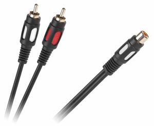 Kábel RCA 2x kolík - RCA 1x zásuvka 25cm