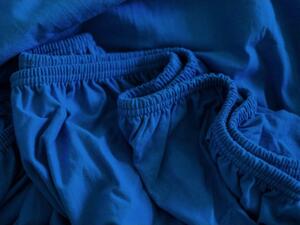 MKLuzkoviny.cz Jersey plachta s lycrou Deluxe 220 × 200 cm – tmavo modré