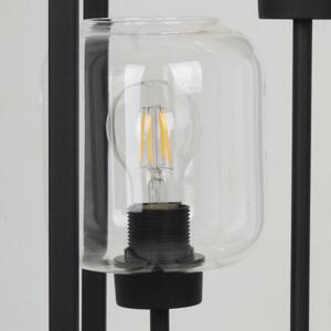 Stojacia lampa Novalja Cage, 3x sklenené tienidlo (mix 3 farieb) v kovovom ráme
