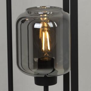 Stojacia lampa Novalja Cage, 3x sklenené tienidlo (mix 3 farieb) v kovovom ráme
