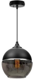 Závesné svietidlo OSLO, 1x čierne/grafitové sklenené tienidlo